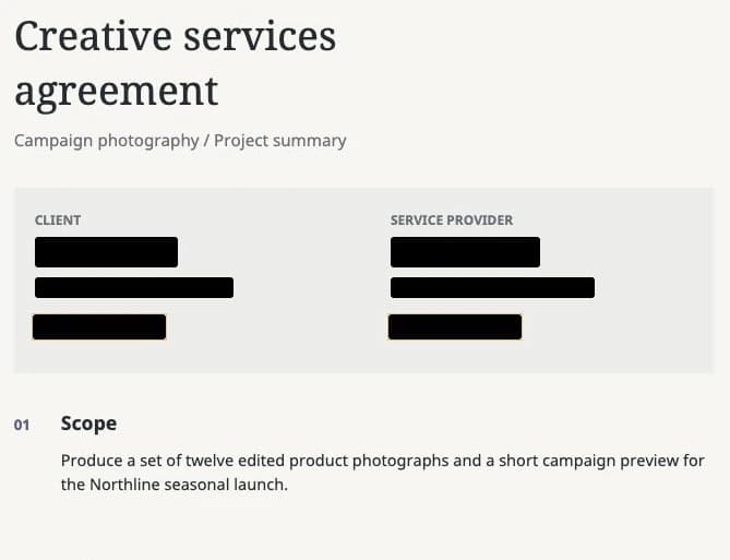 Studio sample reviewing personal information hidden in a PDF