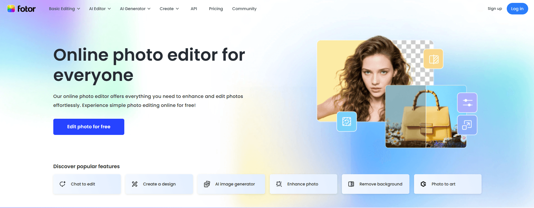 Fotor homepage.