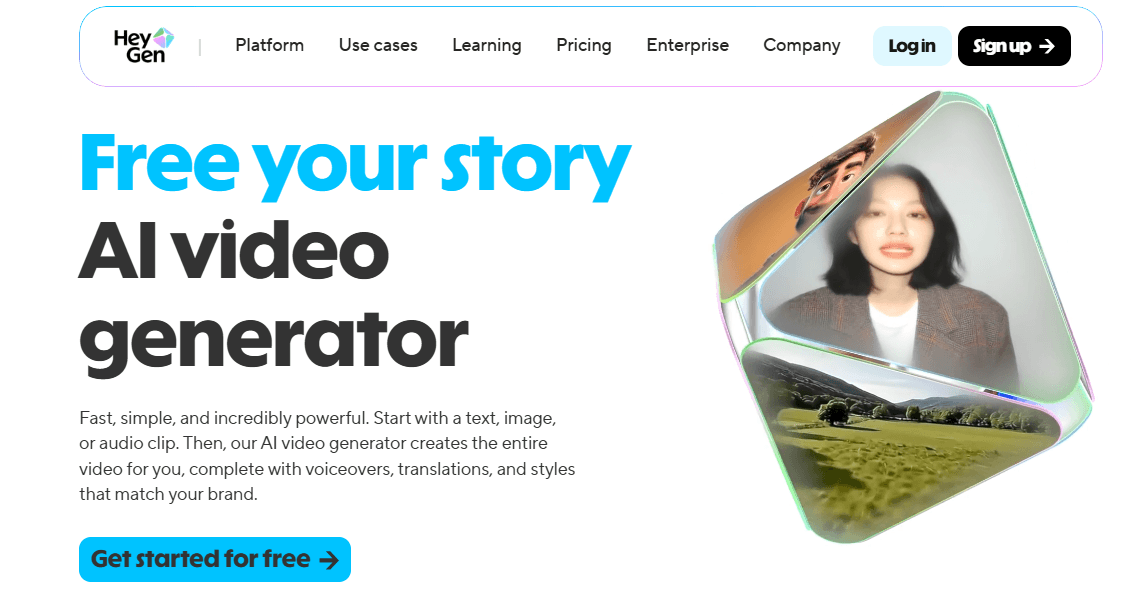 HeyGen homepage.