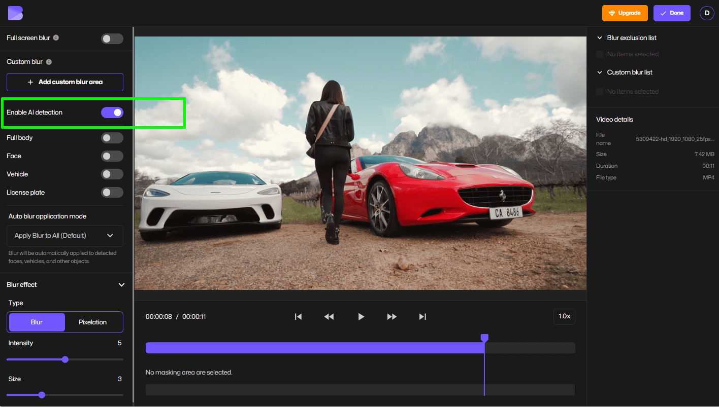 動画内のナンバープレートを自動的に見つけるAI検出