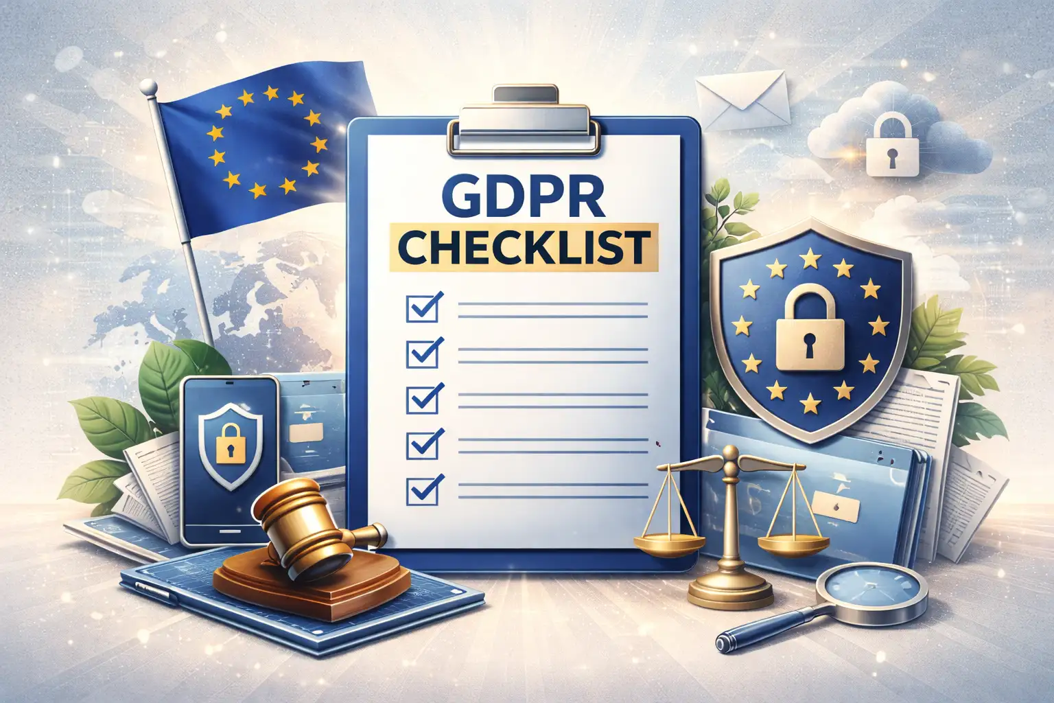 Image des exigences de la liste de contrôle du RGPD.