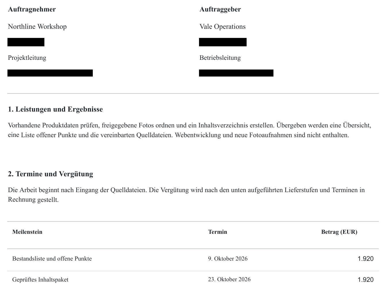 Verträge teilen — Geschwärzt