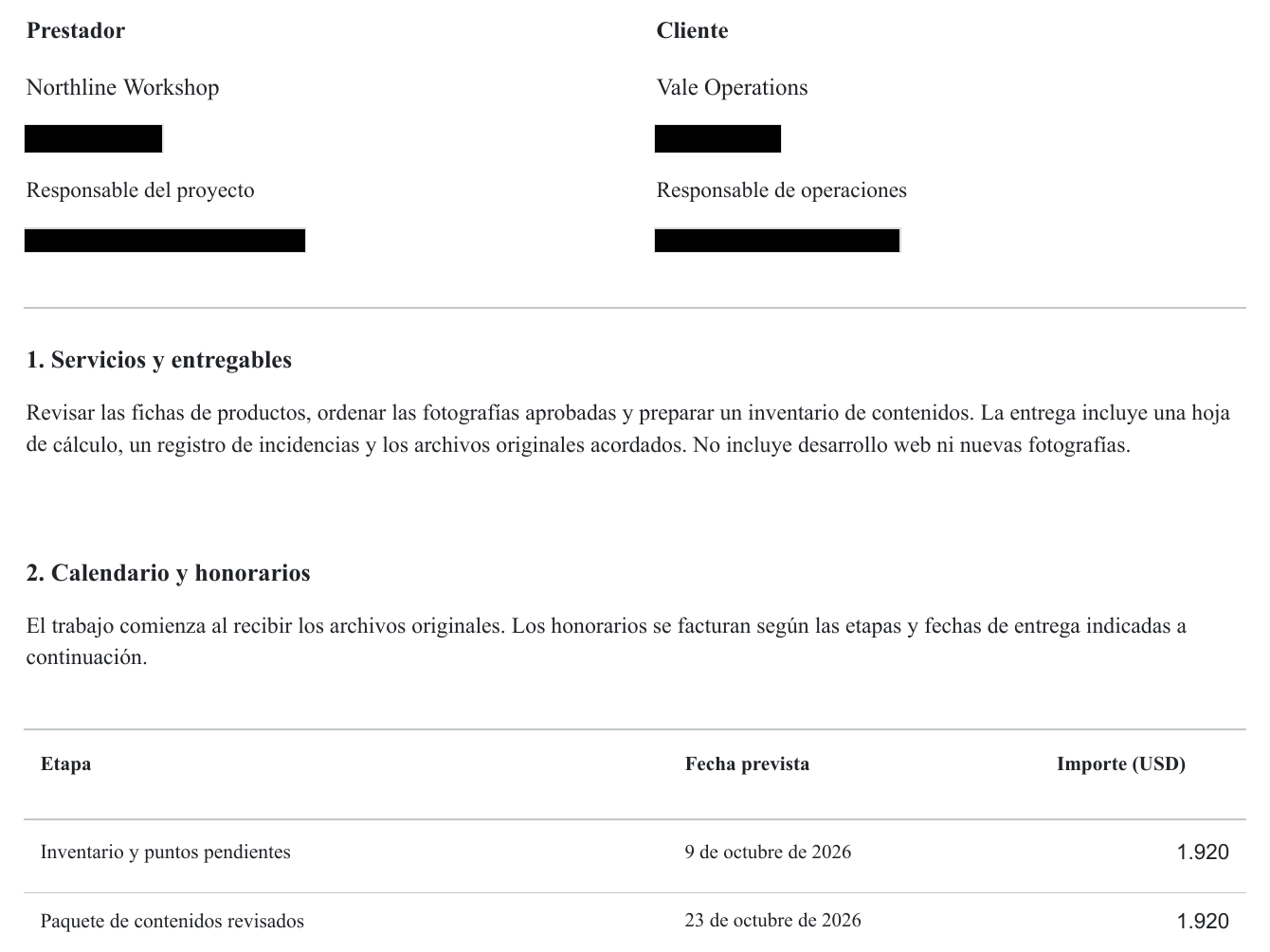 Compartir contratos — Con datos ocultos